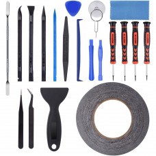 Repair Opening Pry Tools Complete Set of 21pcs Plus 3mm Double Size Adhesive Tape for iPhone iPad Samsung Smartphone Tablet